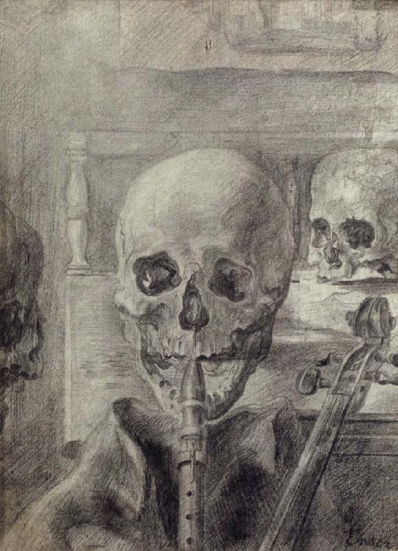 James Ensor Skeleton Musicians France oil painting art